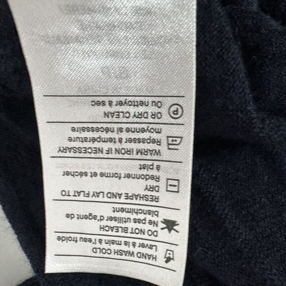 Vince Shirt Top Womens Small Blue Knit Cashmere Wool Boxy Popover Minimalist - Picture 8 of 13